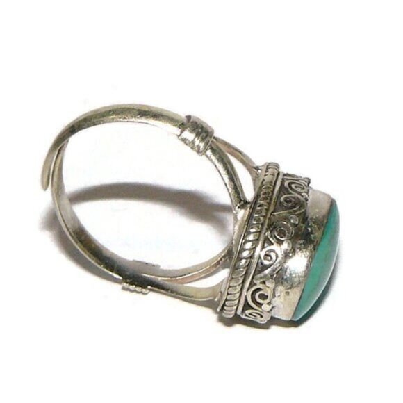 Adjustable Turquoise Sterling Silver Ring - Picture 4 of 5